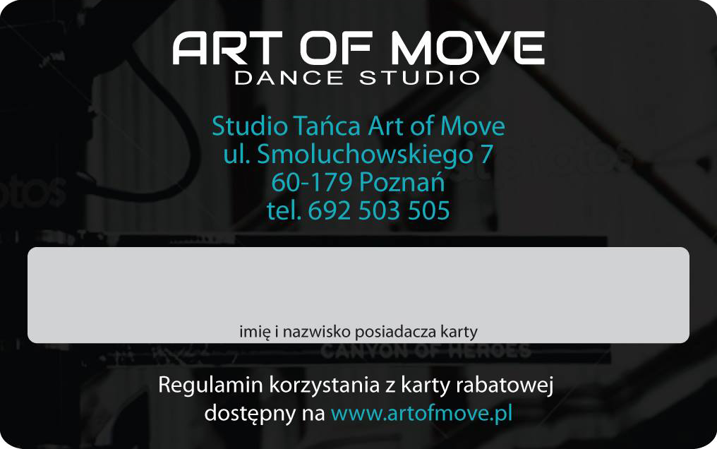 Karta Rabatowa Szkoły Tańca Art of Move